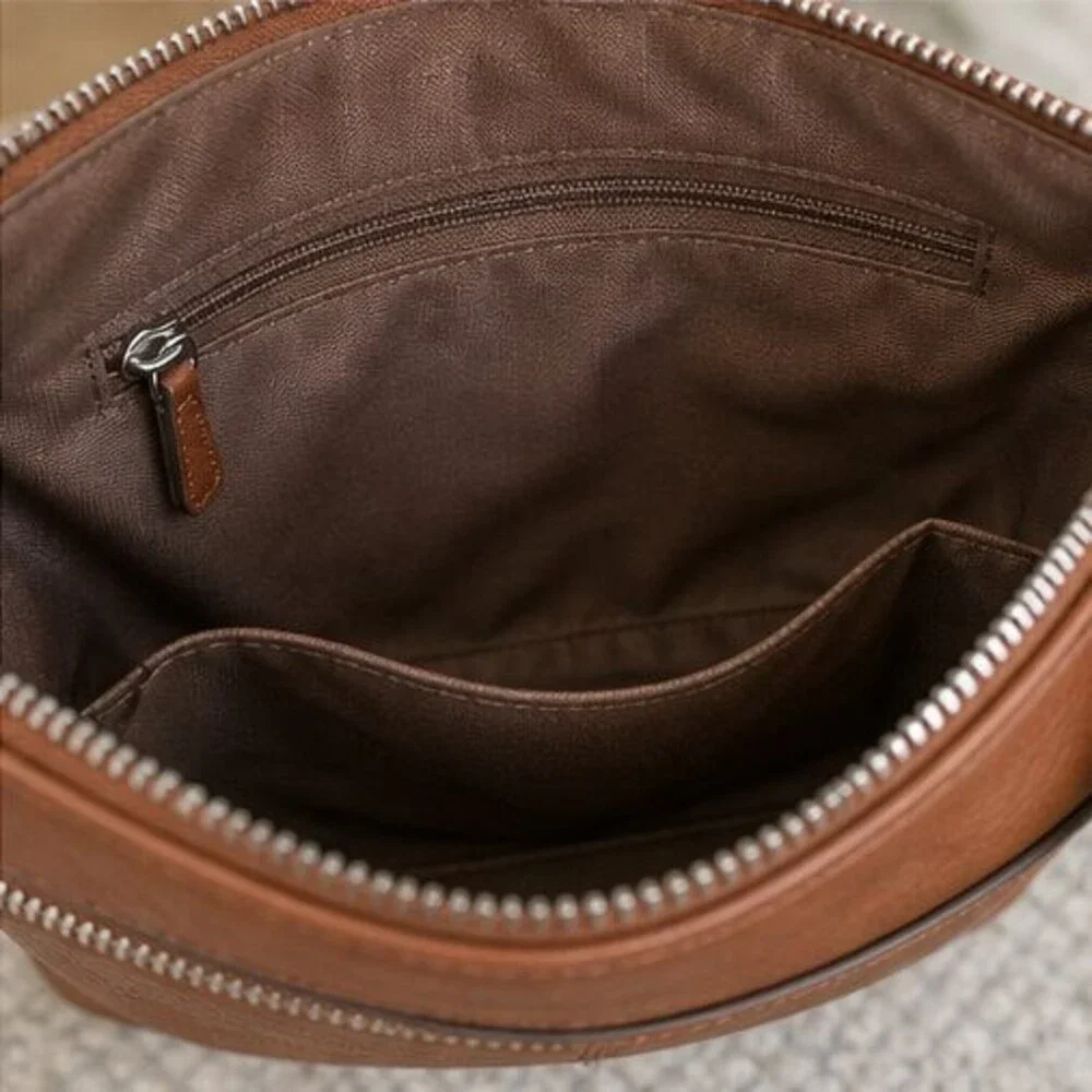 Gray Pebbled Crossbody Bag